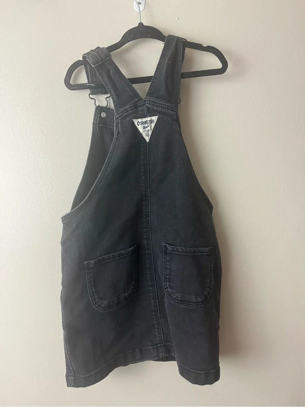 Girls OshKosh B'gosh Black Denim Overall Dress Size 6/6X